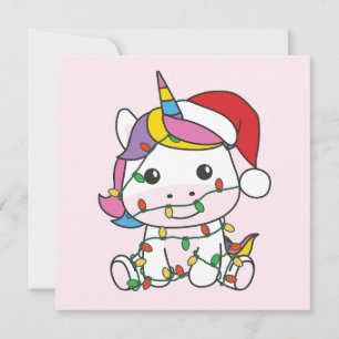 Unicorn Christmas Winter Animals Holiday Unicorns Card