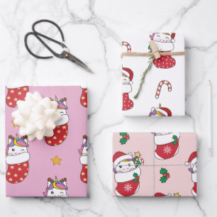 Unicorn Christmas Winter Animals Holiday Unicorns Wrapping Paper Sheets