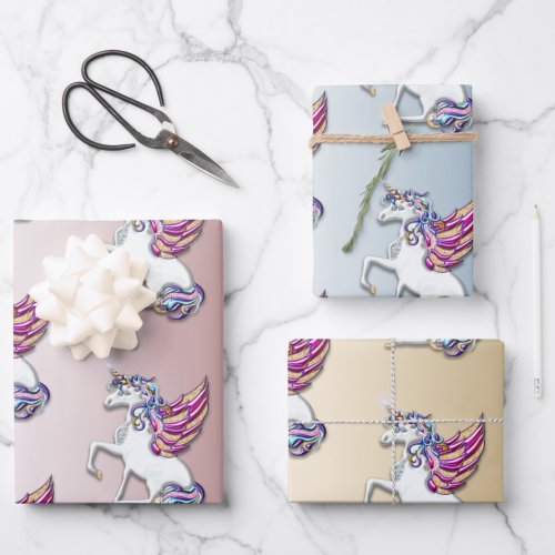 Unicorn Christmas Wrapping Paper Sheets