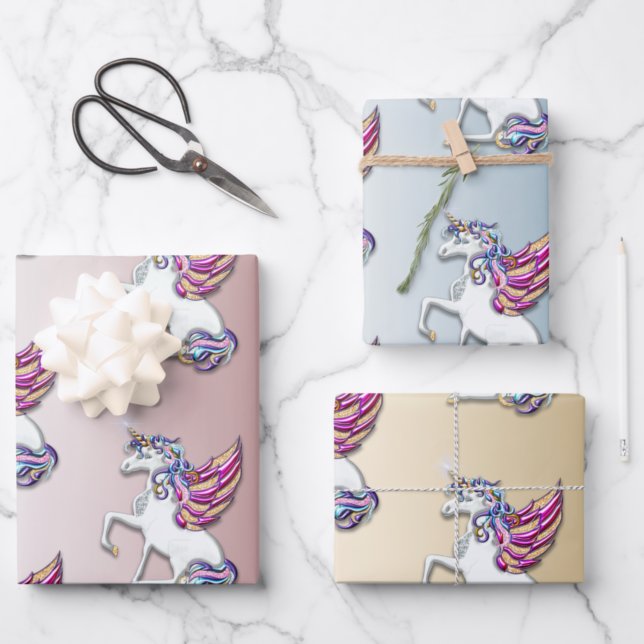 Unicorn Christmas Wrapping Paper Sheets (Creator Uploaded)