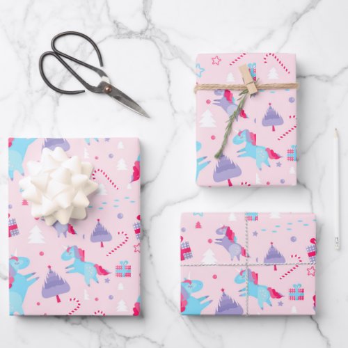 Unicorn Christmas Wrapping Paper Sheets