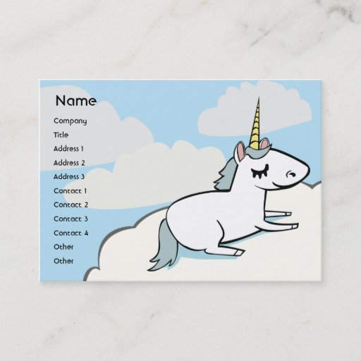 Customizable Unicorn - Chubby Business Card Template