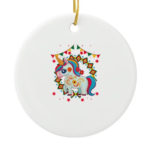 Unicorn Cinco De Mayo Party Cute Mexican Fiesta T- Ceramic Ornament