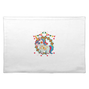 Unicorn Cinco De Mayo Party Cute Mexican Fiesta T- Cloth Placemat