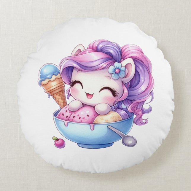 unicorn circle cushion (Front)