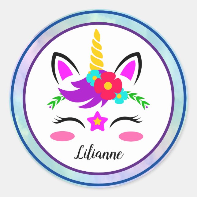 Unicorn Classic Round Sticker (Front)