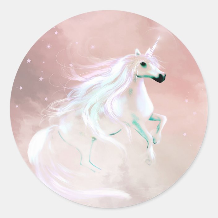 Unicorn Classic Round Sticker | Zazzle.com