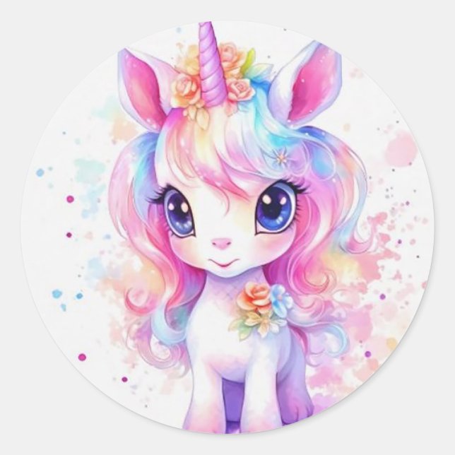 Unicorn Classic Round Sticker (Front)