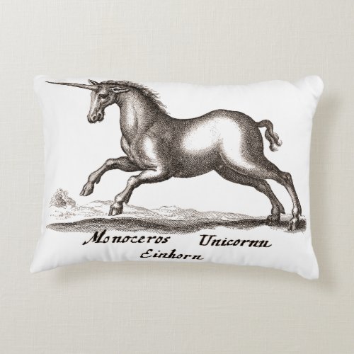 Unicorn Classic Running Magic Woodland Creature Accent Pillow