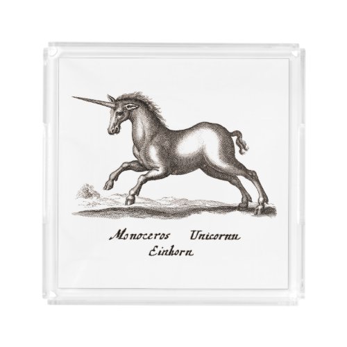 Unicorn Classic Running Magic Woodland Creature Acrylic Tray