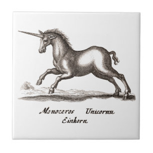 Unicorn Classic Running Magic Woodland Creature Ceramic Tile