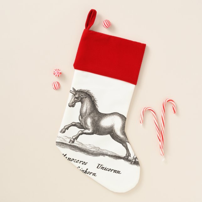 Unicorn Classic Running Magic Woodland Creature Christmas Stocking (Front)