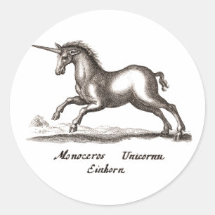 Unicorn Classic Running Magic Woodland Creature Classic Round Sticker