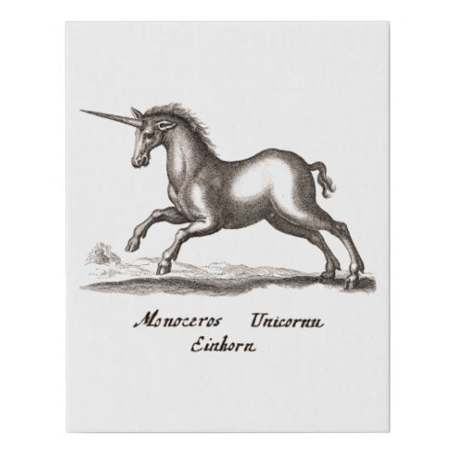 Unicorn Classic Running Magic Woodland Creature Faux Canvas Print