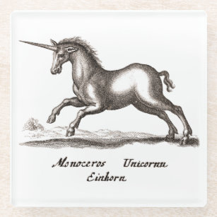 Unicorn Classic Running Magic Woodland Creature Glass Coaster