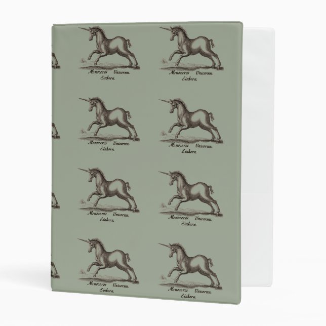 Unicorn Classic Running Magic Woodland Creature Mini Binder (Front/Inside)
