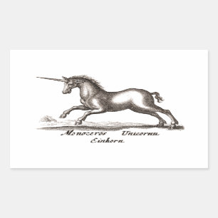 Unicorn Classic Running Magic Woodland Creature Rectangular Sticker