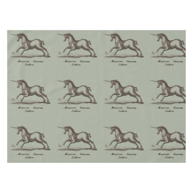 Unicorn Classic Running Magic Woodland Creature Tablecloth (Front (Horizontal))