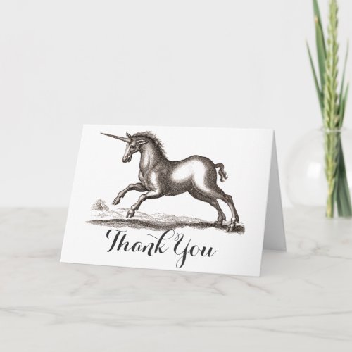 Unicorn Classic Running Magic Woodland Creature Thank You Card