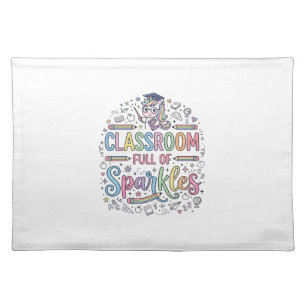 Unicorn Classroom Full of Sparkles Original Merch Cloth Placemat