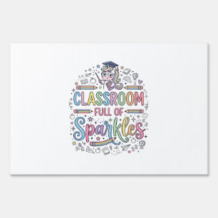 Unicorn Classroom Full of Sparkles Original Merch  Sign
