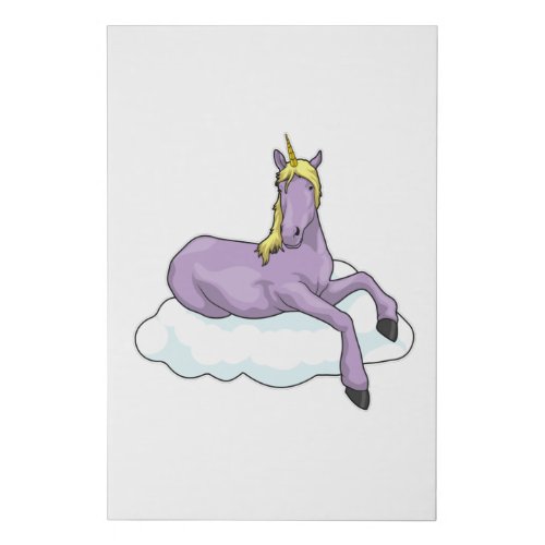 Unicorn Cloud Faux Canvas Print