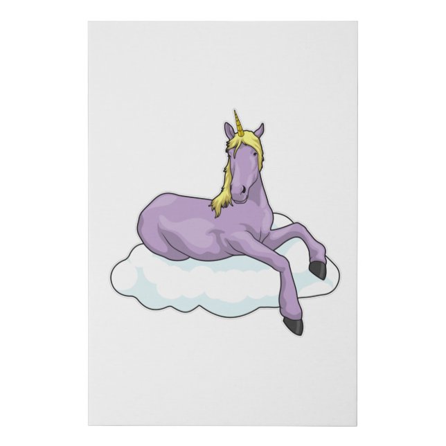 Unicorn Cloud Faux Canvas Print (Front)