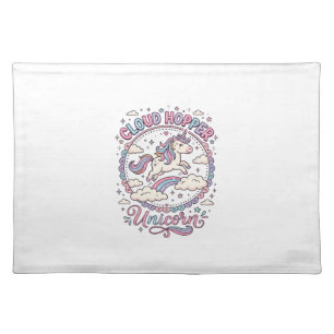 Unicorn Cloud Hopper Unicorn Playful Cute Gift Des Cloth Placemat