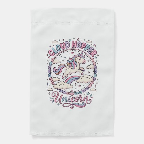 Unicorn Cloud Hopper Unicorn Playful Cute Gift Des Garden Flag
