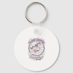 Unicorn Cloud Hopper Unicorn Playful Cute Gift Des Keychain