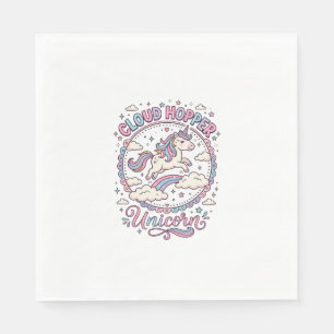 Unicorn Cloud Hopper Unicorn Playful Cute Gift Des Napkins