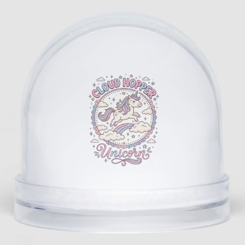 Unicorn Cloud Hopper Unicorn Playful Cute Gift Des Snow Globe