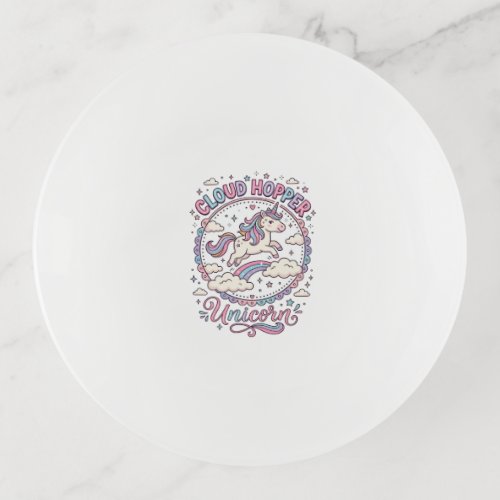 Unicorn Cloud Hopper Unicorn Playful Cute Gift Des Trinket Tray
