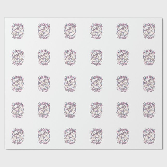 Unicorn Cloud Hopper Unicorn Playful Cute Gift Des Wrapping Paper (Flat)