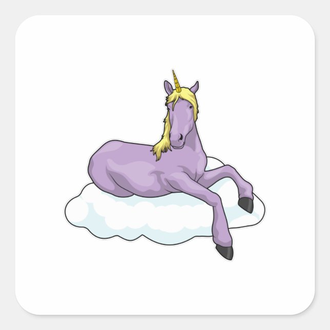 Unicorn Cloud Square Sticker (Front)