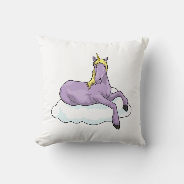 Unicorn Cloud Throw Pillow (Front)
