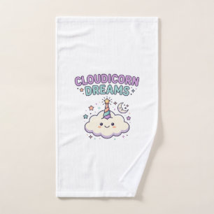 Unicorn Cloudicorn Dreams Trendy Graphic Tee Desig Hand Towel
