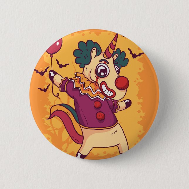 Unicorn Clown Button (Front)