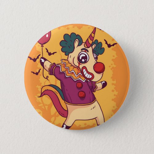 Unicorn Clown Button