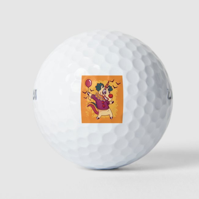 Unicorn Clown Golf Balls