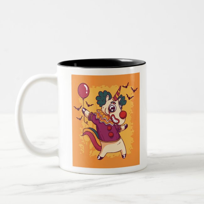 Unicorn Clown Two-Tone Coffee Mug