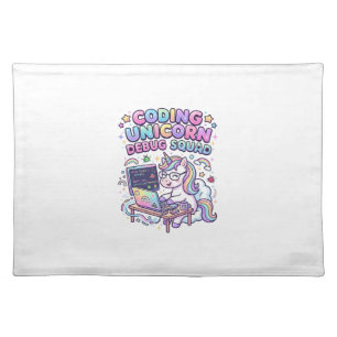 Unicorn Coding Unicorn Debug Squad Charming Market Cloth Placemat