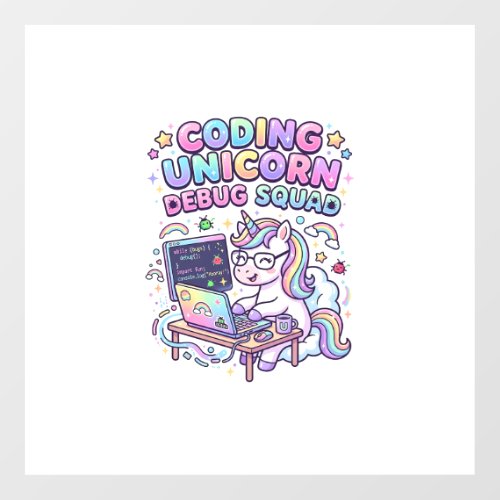 Unicorn Coding Unicorn Debug Squad Charming Market Floor Decals