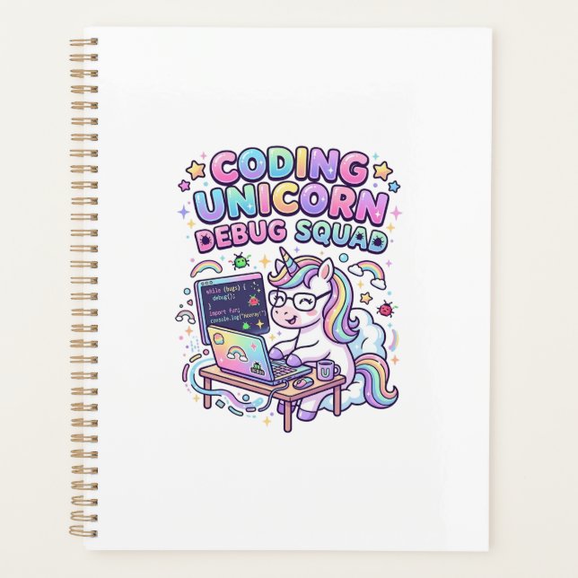Unicorn Coding Unicorn Debug Squad Charming Market Planner (Front)
