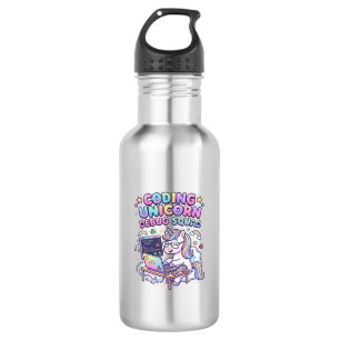 Unicorn Coding Unicorn Debug Squad Charming Market Stainless Steel Water Bottle