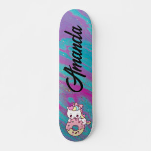 Unicorn color abstract skateboard