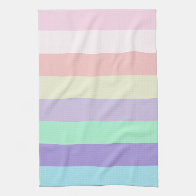 Unicorn Color Stripes  Kitchen Towel (Vertical)