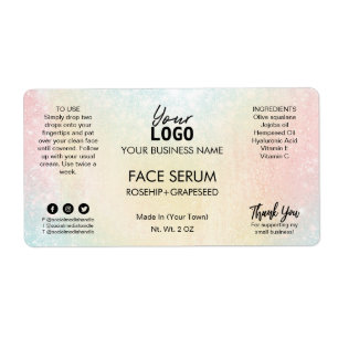 Unicorn Colored Face Serum Label