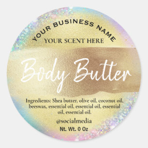 Unicorn Colored Gold Body Butter Labels