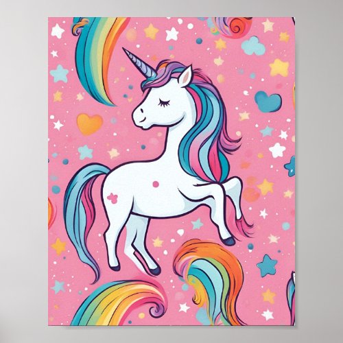 unicorn colored poster